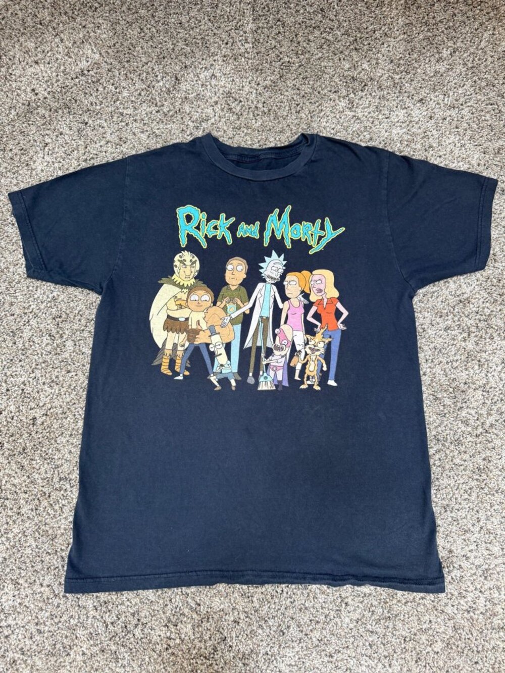 Rick And Morty Adult Swim Graphic T-Shirt Men’s M Black 2021 Cotton Cartoon